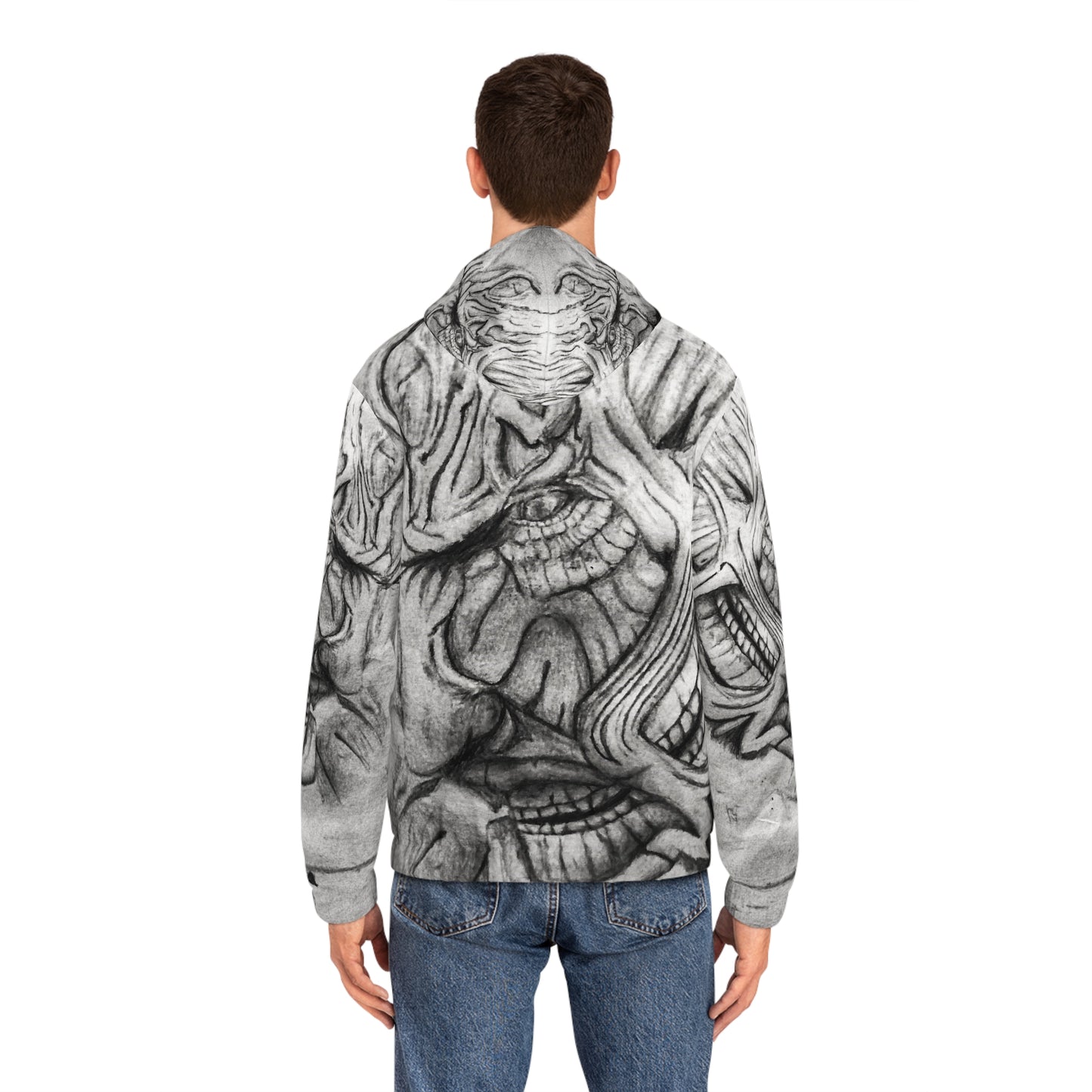 Men's Full-Zip Hoodie (AOP) | SA "AOT"