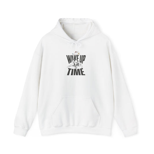 "Wake Up To Time" Unisex Heavy Blend Hoodie - Cozy Reminder for Early Risers |Branded
