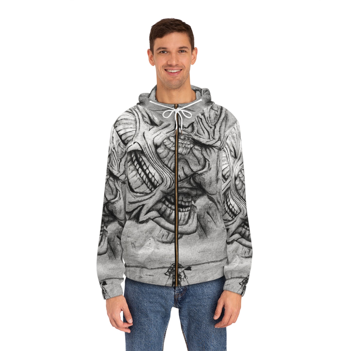 Men's Full-Zip Hoodie (AOP) | SA "AOT"